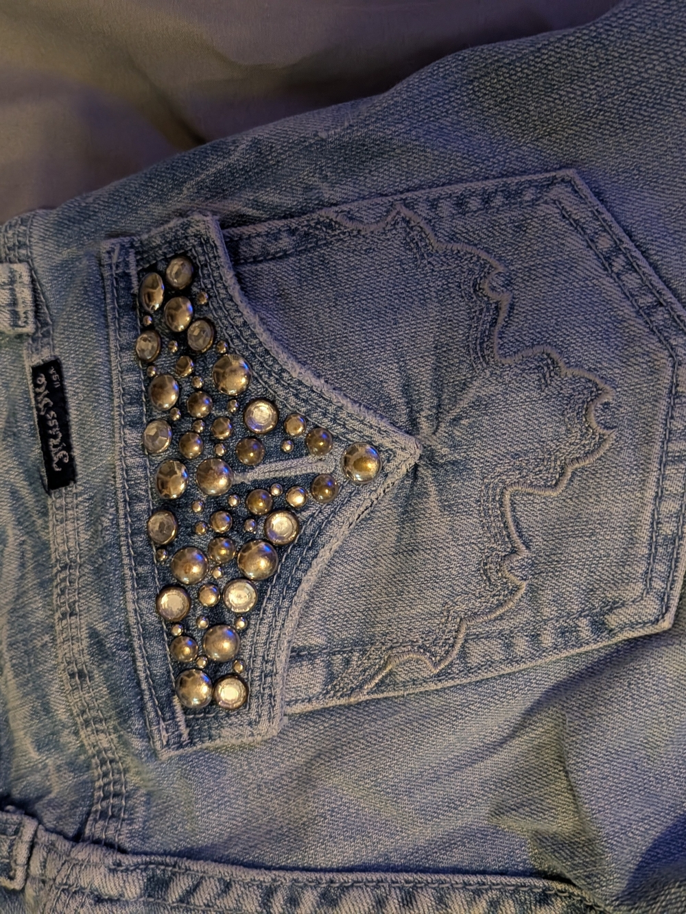 Miss Me Light Blue Bootcut Jeans with Studded Back Pocket